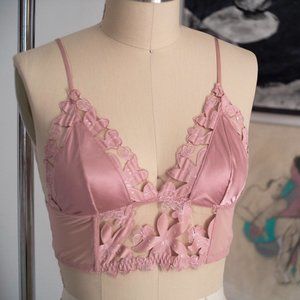 NWOT VS Unlined Floral Long Line Bralette,